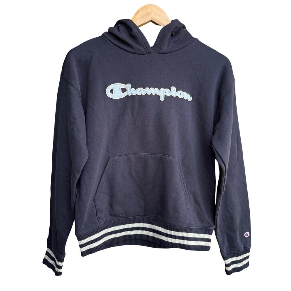 Champion Girls XL 14/16 Black Hoodie Gold Glitter Sparkle Fleece